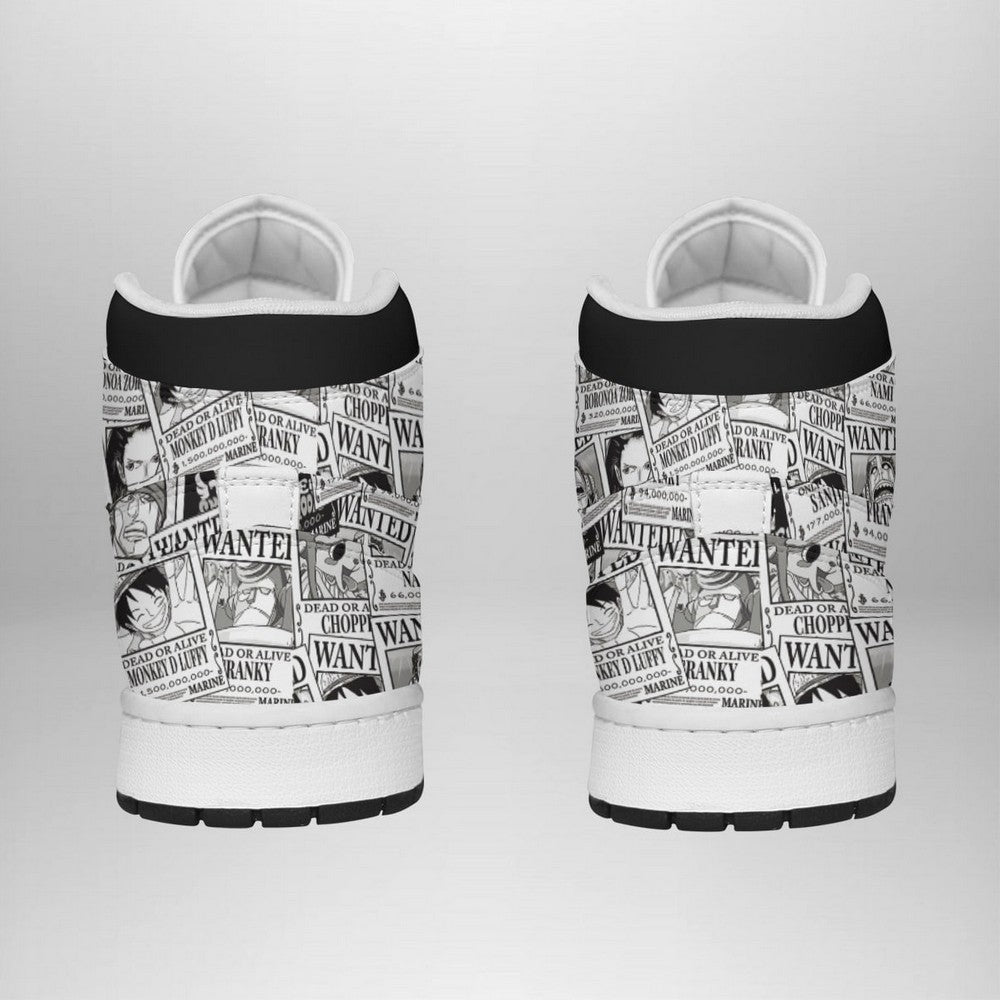 Straw Hat Wanted Posters Pattern One Piece AJ1 Shoes