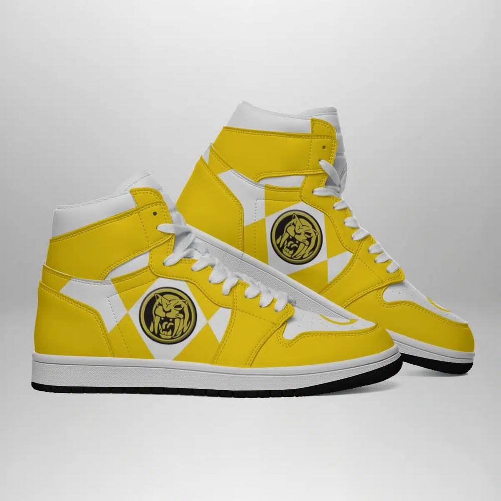 Yellow Ranger Mighty Morphin Power Rangers AJ1 High Top Shoes